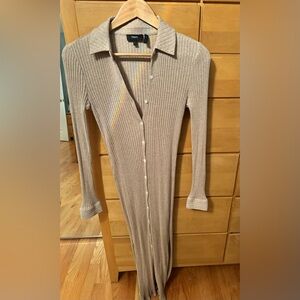 Theory Ribbed Long Sleeve Shirt Dress